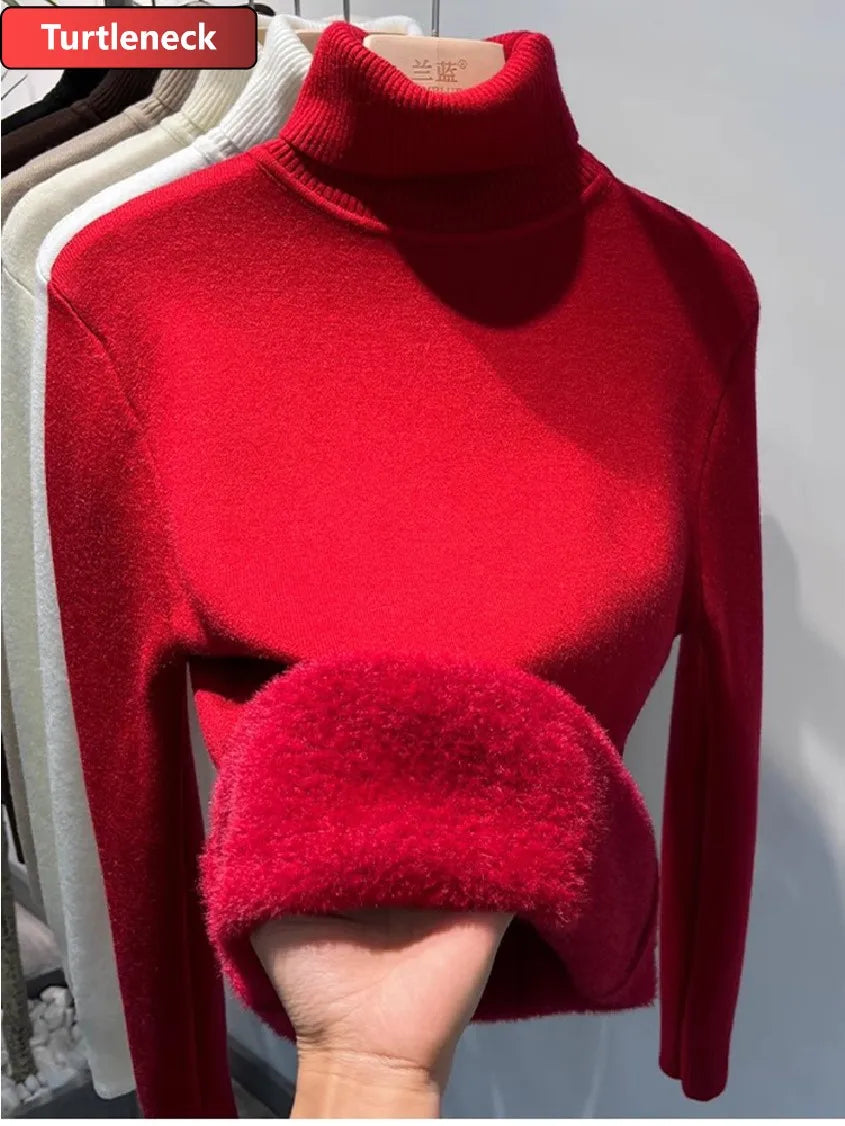 Women's Warm Turtleneck Knit Sweater
