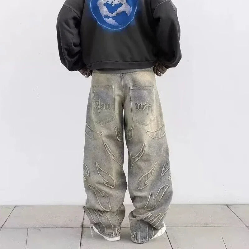 Baggy Graphic Denim Trousers — Streetwear Edition