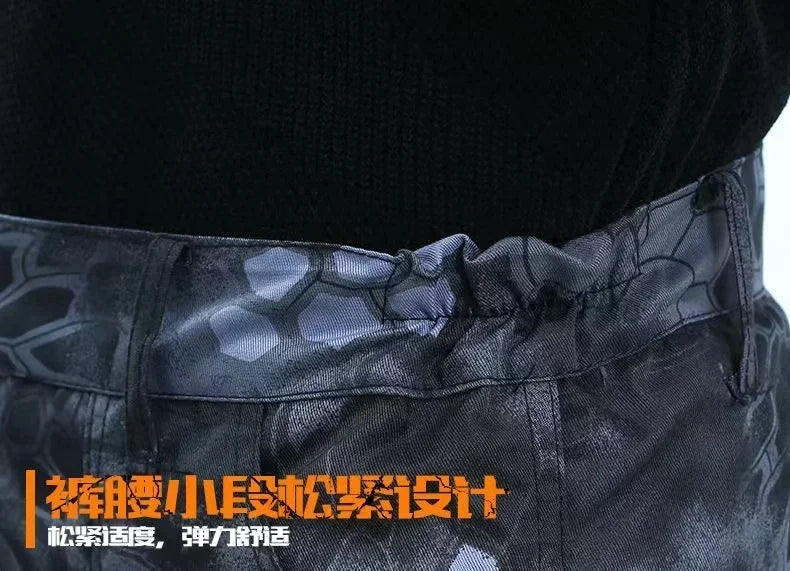 Men's Black Python Pattern Workwear Set