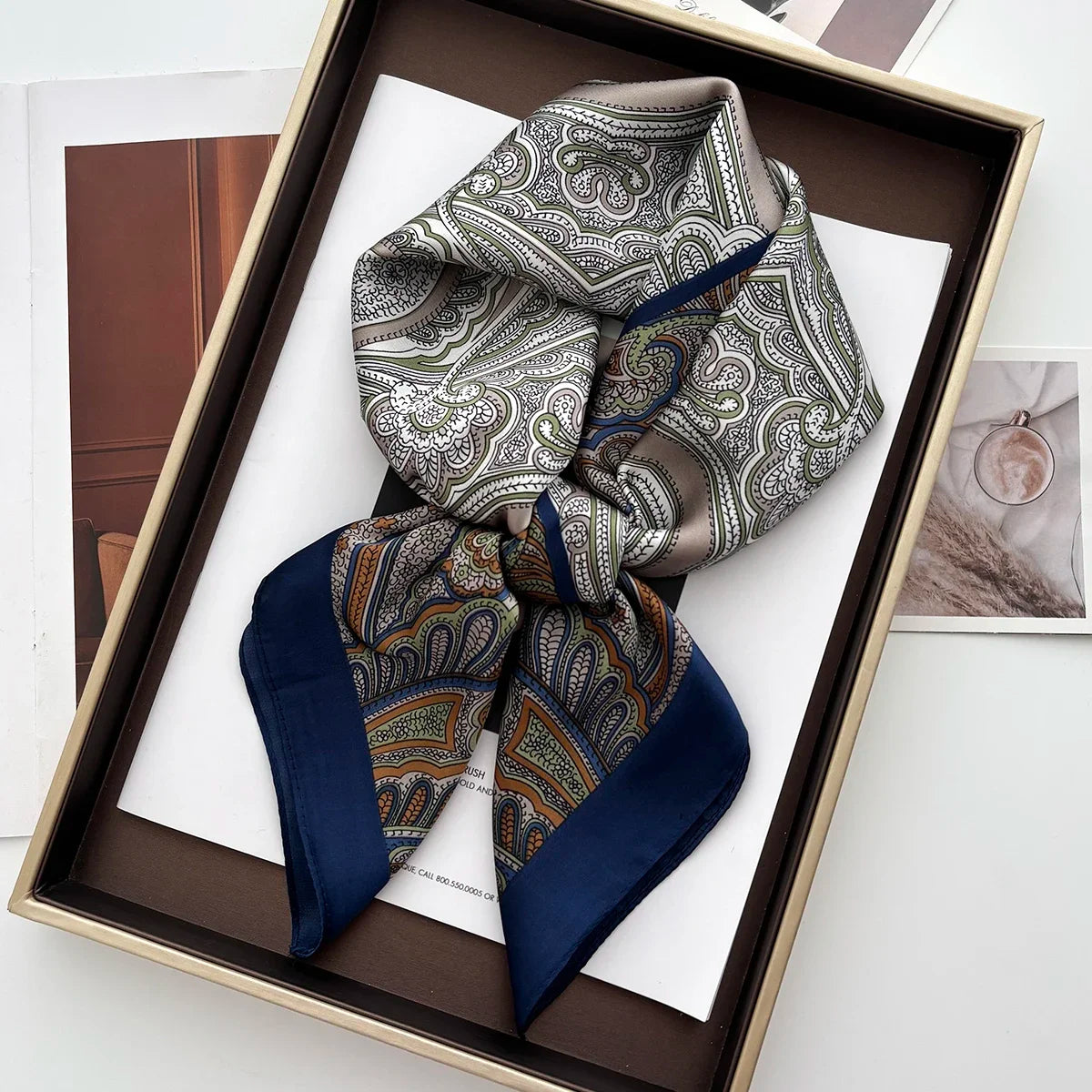 Women's Floral Satin Hair Scarf