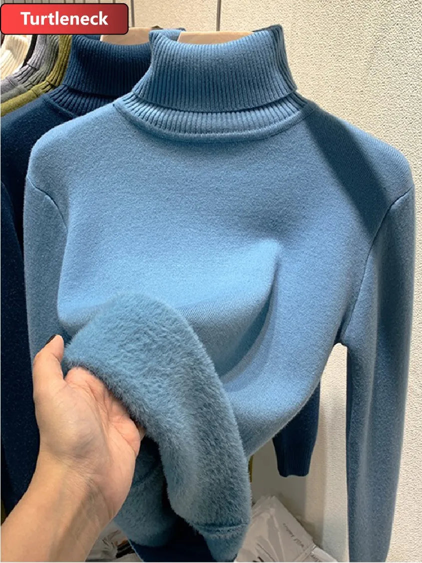Women's Warm Turtleneck Knit Sweater
