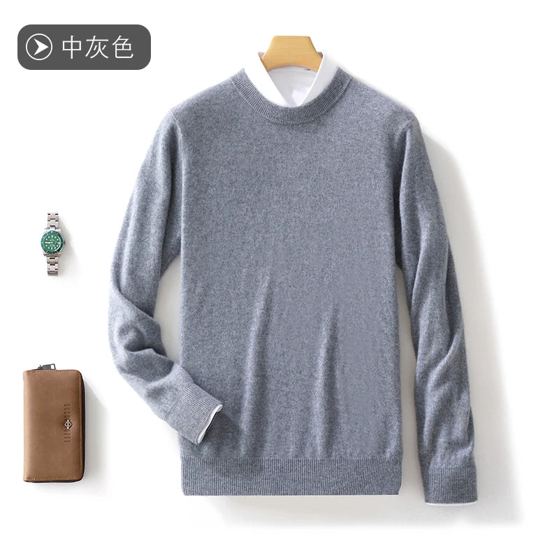 Men's Pure Wool Crewneck Sweater