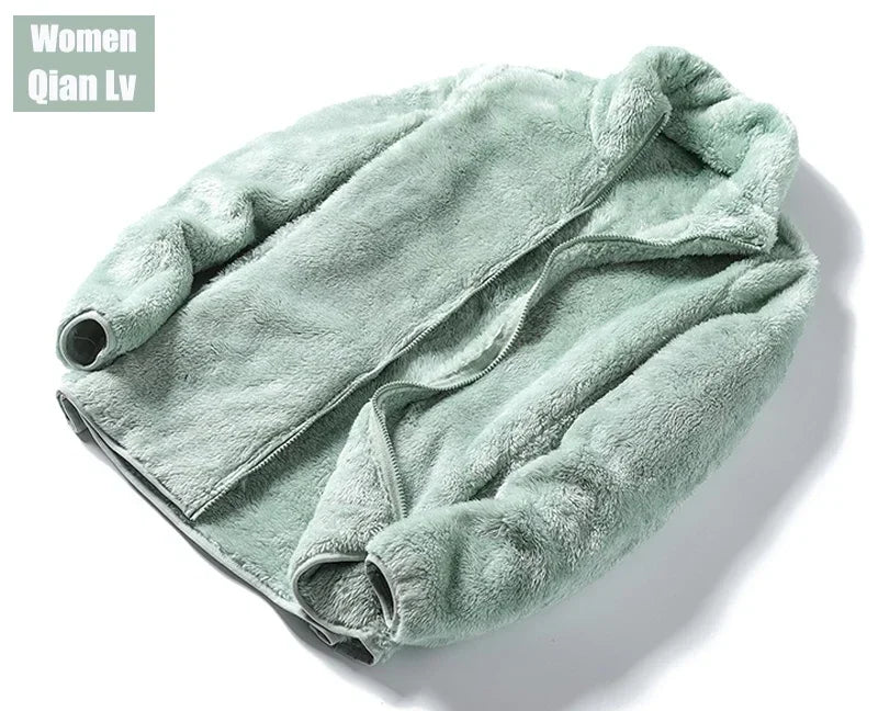 Oversized Polar Fleece Zip-Up Hoodie