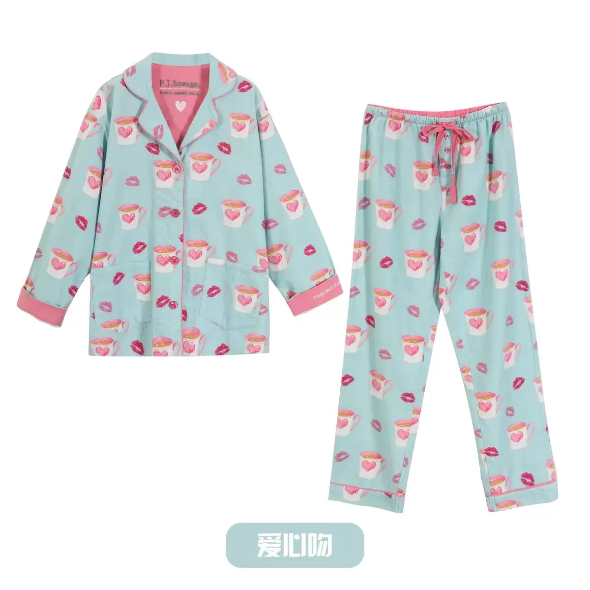 2 Piece Set Pajamas for Women Pj Sets Women 2 Piece Set Outfits 100% Cotton Pajamas for Women Loungwear Set Loose Sleep Homewear