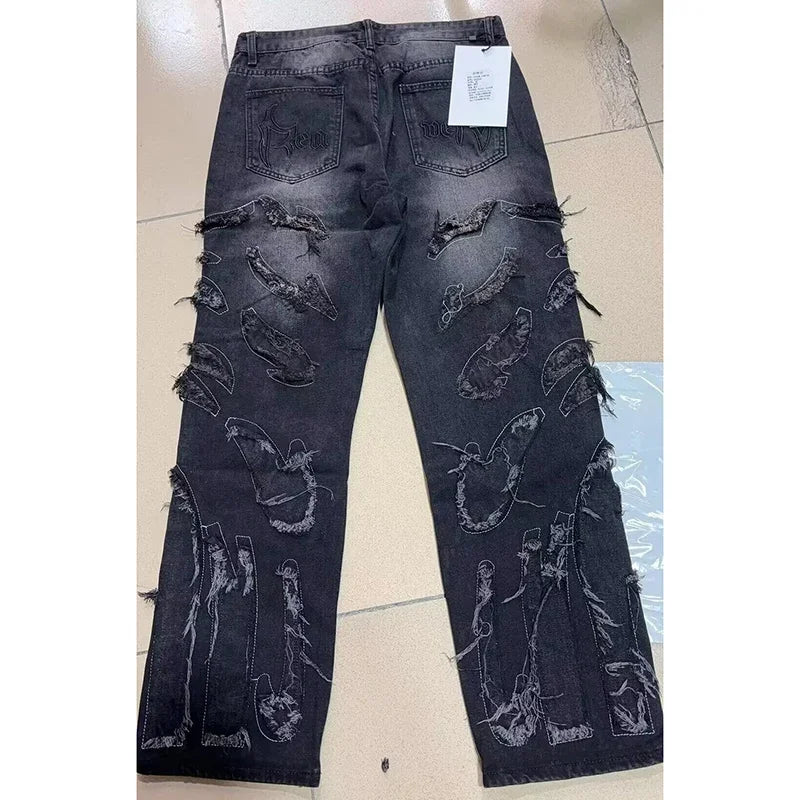 Baggy Graphic Denim Trousers — Streetwear Edition