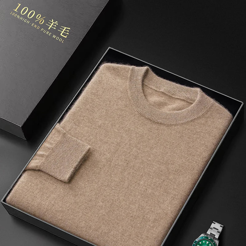 Men's Pure Wool Crewneck Sweater