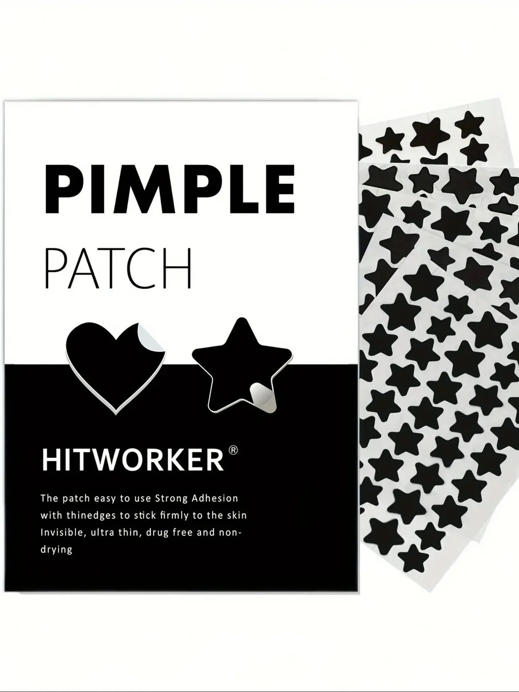 Black Heart Hydrocolloid Pimple Patches (200 PCS)