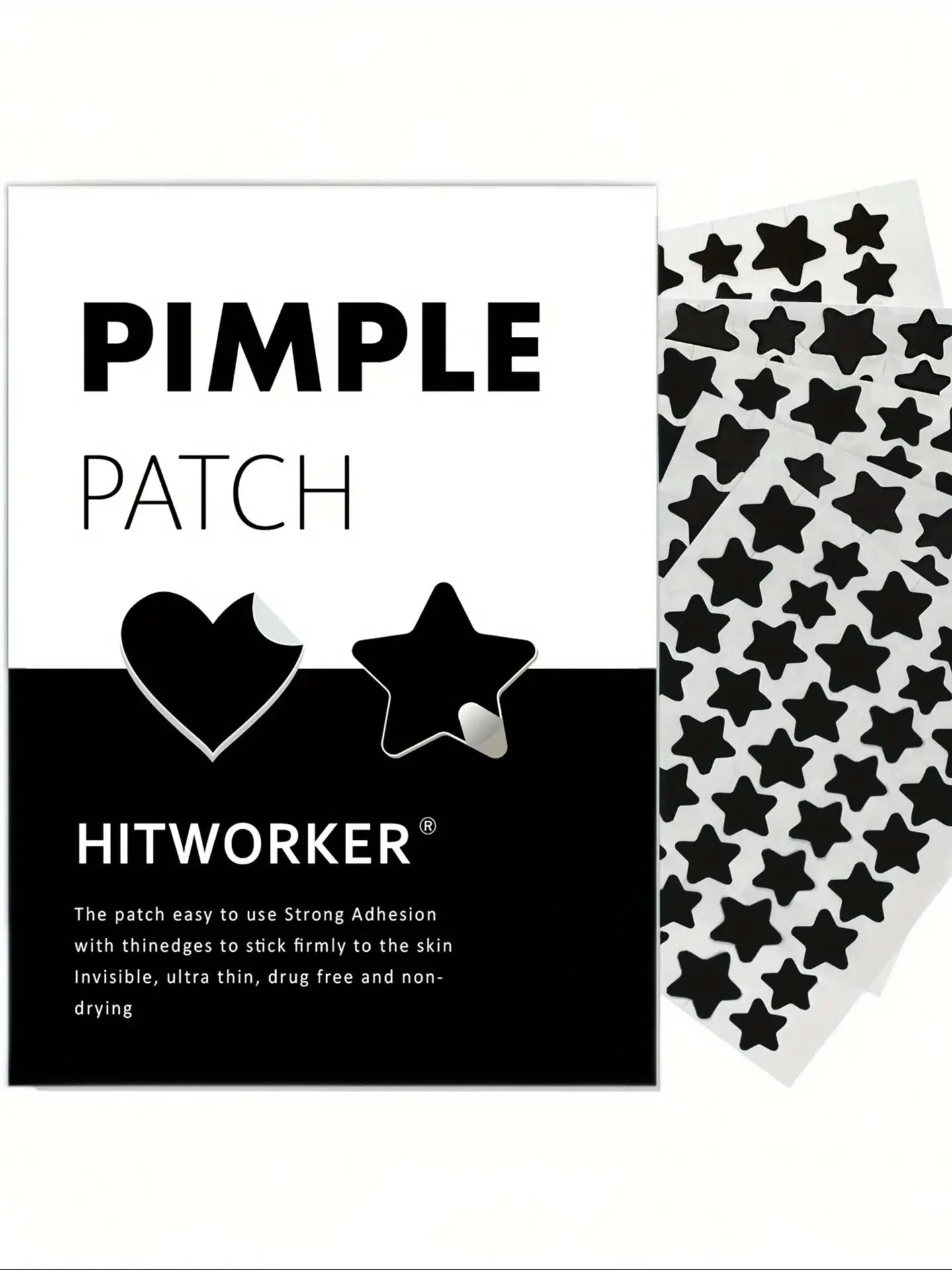 Black Heart Hydrocolloid Pimple Patches (200 PCS)