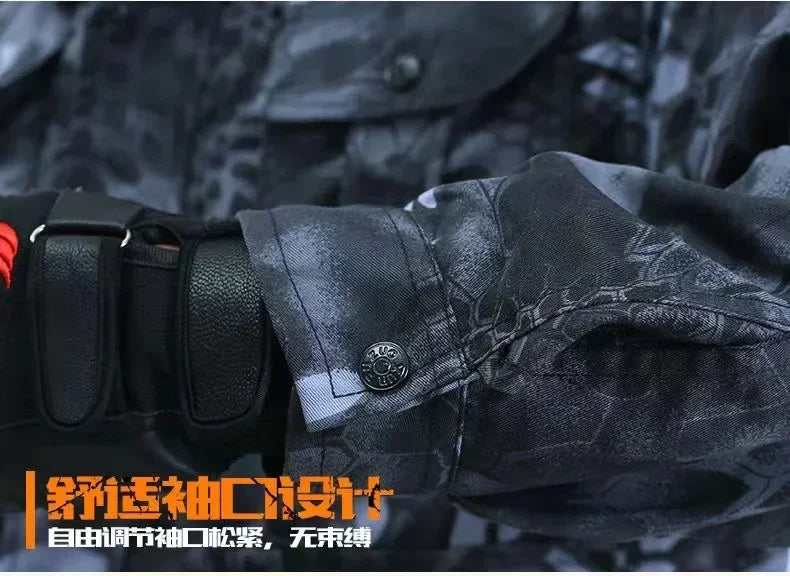 Men's Black Python Pattern Workwear Set