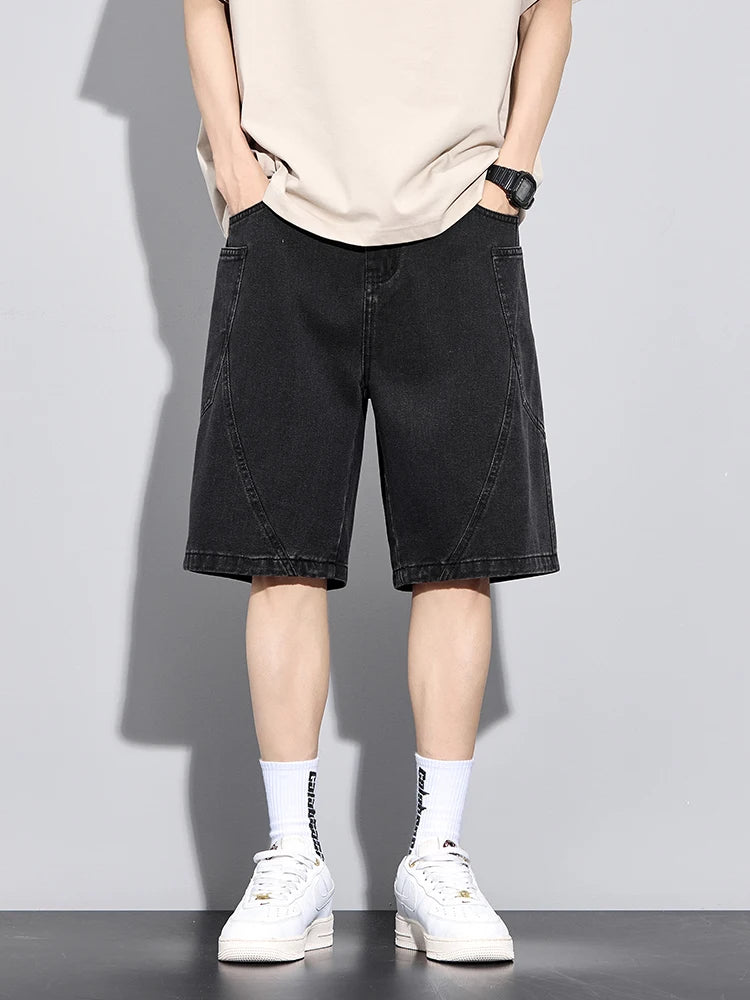 Baggy Denim Cargo Shorts