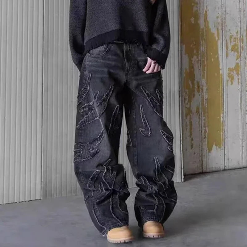 Baggy Graphic Denim Trousers — Streetwear Edition