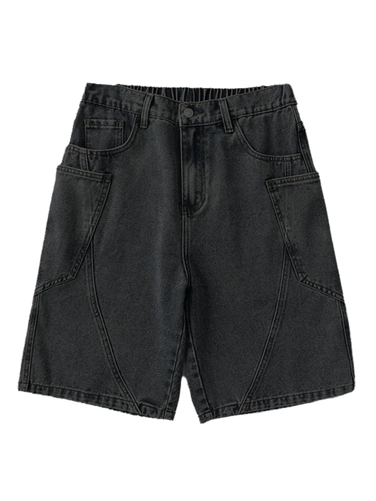 Baggy Denim Cargo Shorts