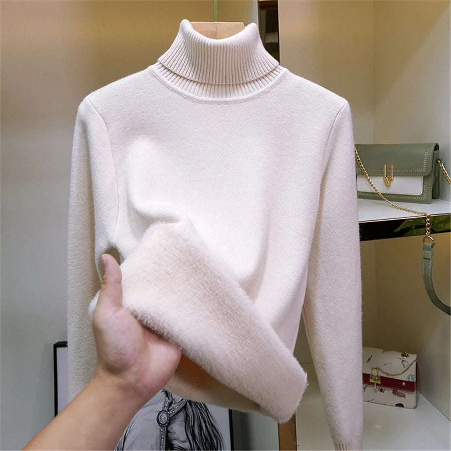 Women's Warm Turtleneck Knit Sweater