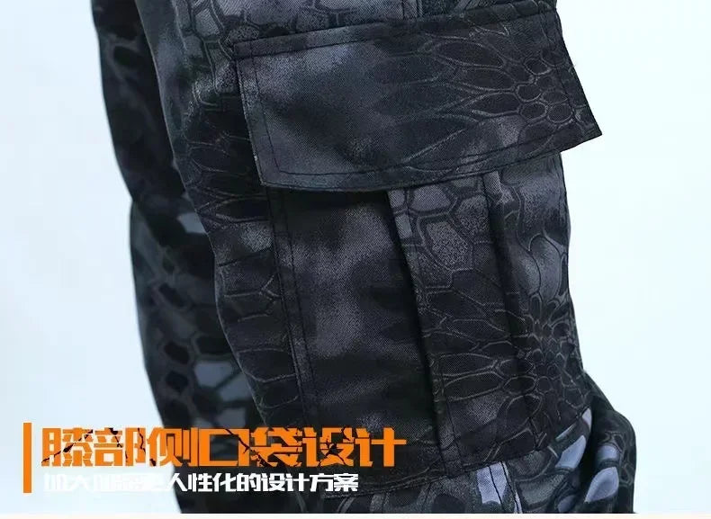 Men's Black Python Pattern Workwear Set