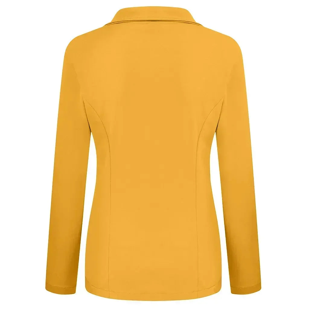 Women Suit Coat Elegant Lapel Suit Coat for Women Slim Fit Single Button Jacket for Business Wear Versatile Solid Color Soft