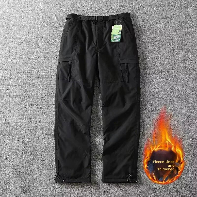 Men's Outdoor Hiking Pants – Fleece Lined, Windproof, Waterproof, Straight Leg
