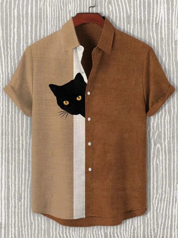 Men's Black Cat Graphic T-Shirt