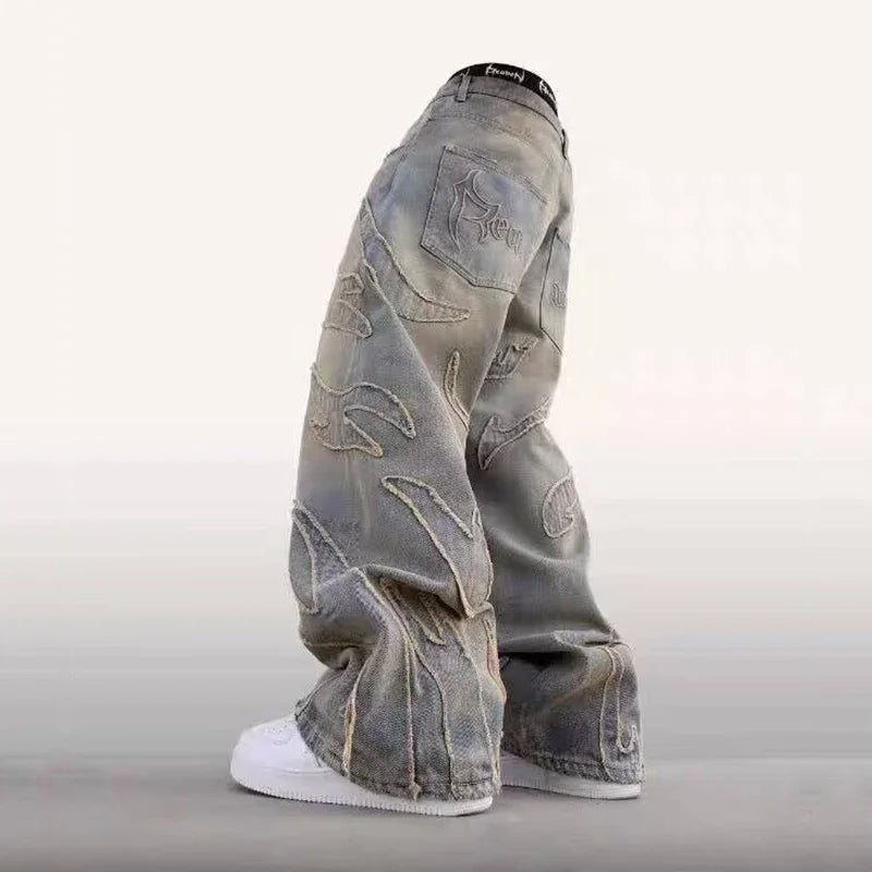 Baggy Graphic Denim Trousers — Streetwear Edition