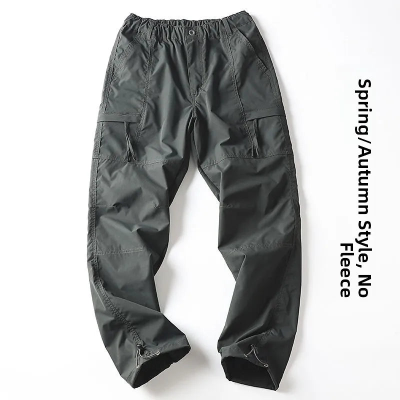 Men's Outdoor Hiking Pants – Fleece Lined, Windproof, Waterproof, Straight Leg