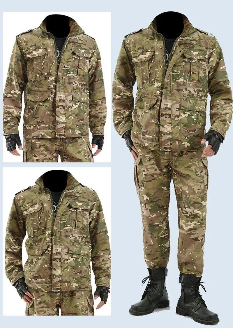 Men's Black Python Pattern Workwear Set