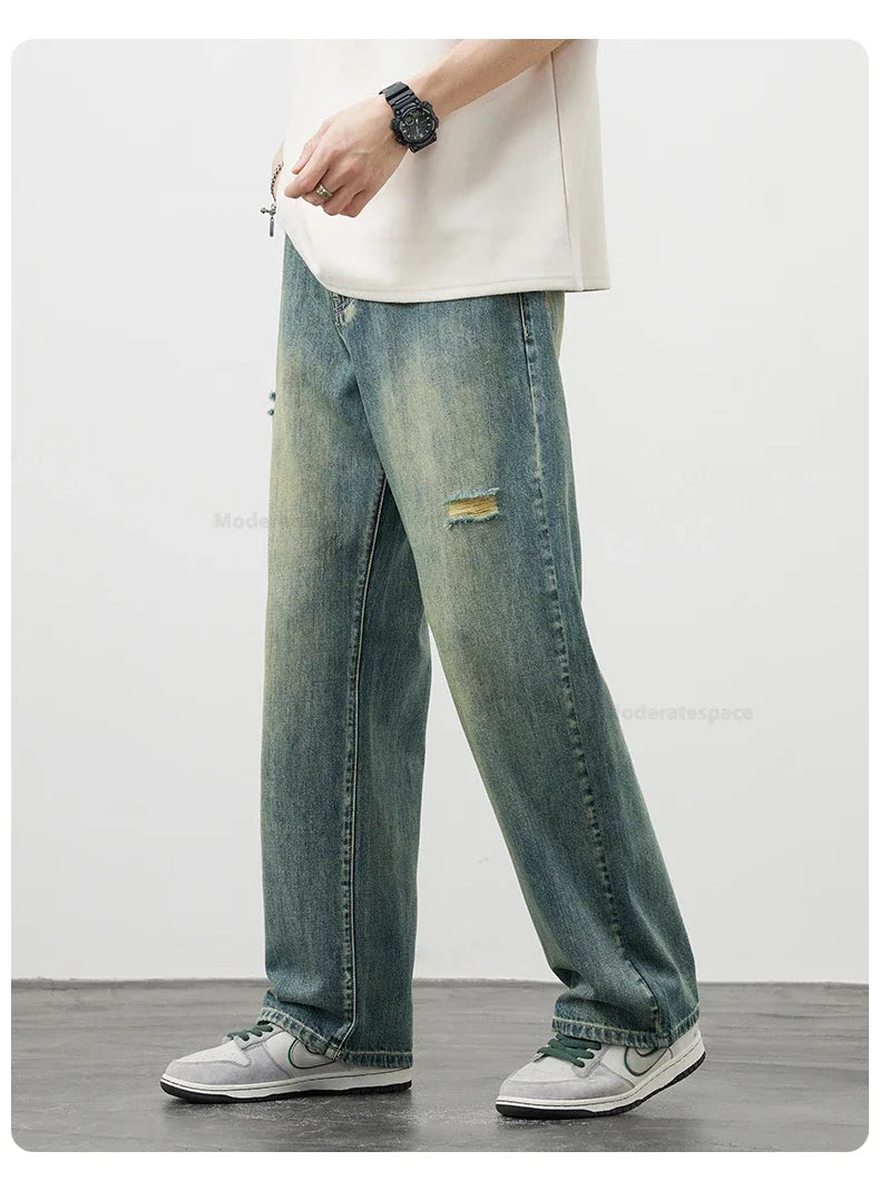 Men's Vintage Baggy Ripped Jeans