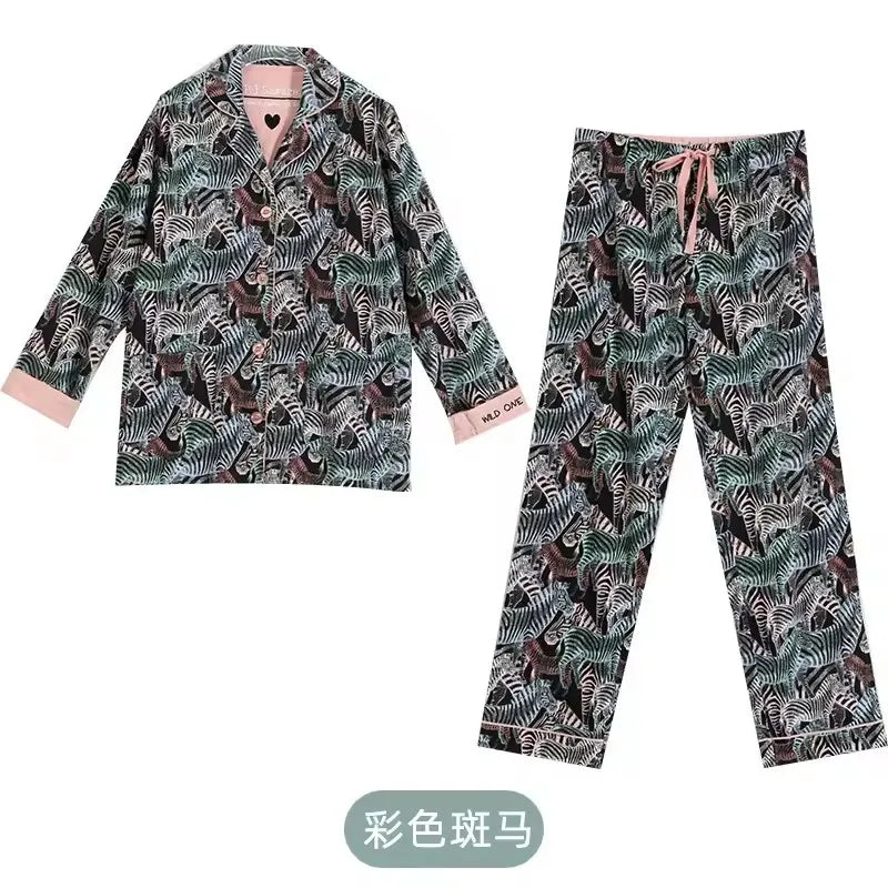 2 Piece Set Pajamas for Women Pj Sets Women 2 Piece Set Outfits 100% Cotton Pajamas for Women Loungwear Set Loose Sleep Homewear