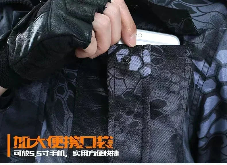 Men's Black Python Pattern Workwear Set