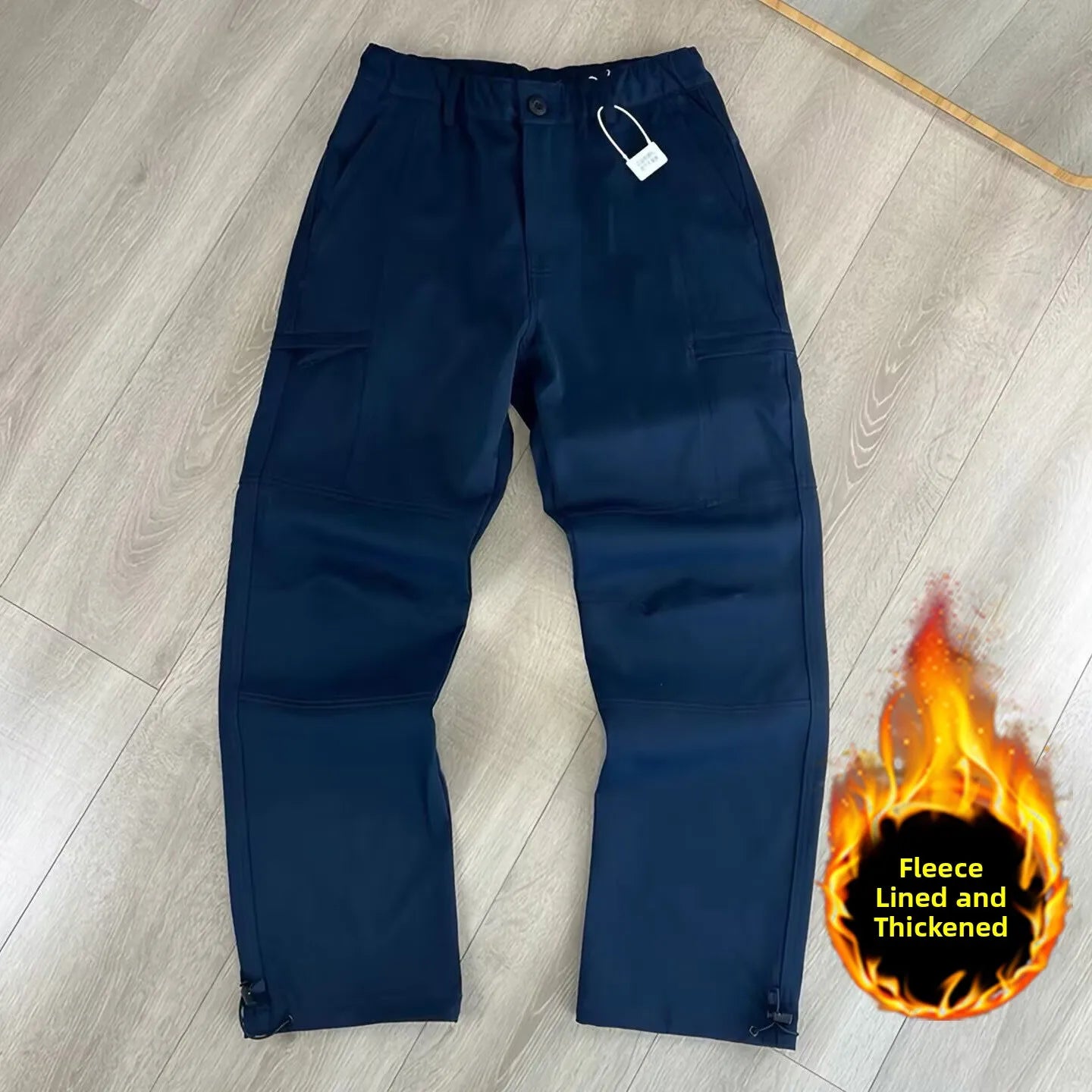 Men's Outdoor Hiking Pants – Fleece Lined, Windproof, Waterproof, Straight Leg