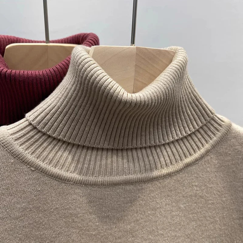 Women's Warm Turtleneck Knit Sweater