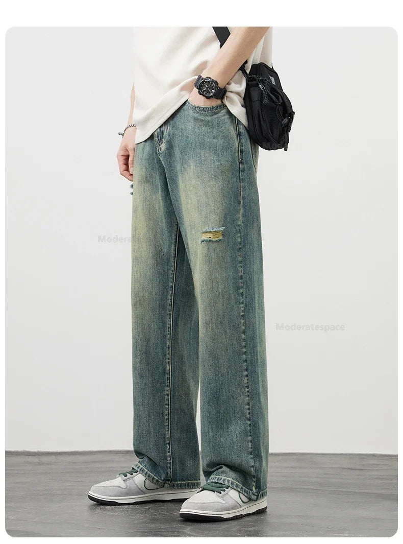 Men's Vintage Baggy Ripped Jeans