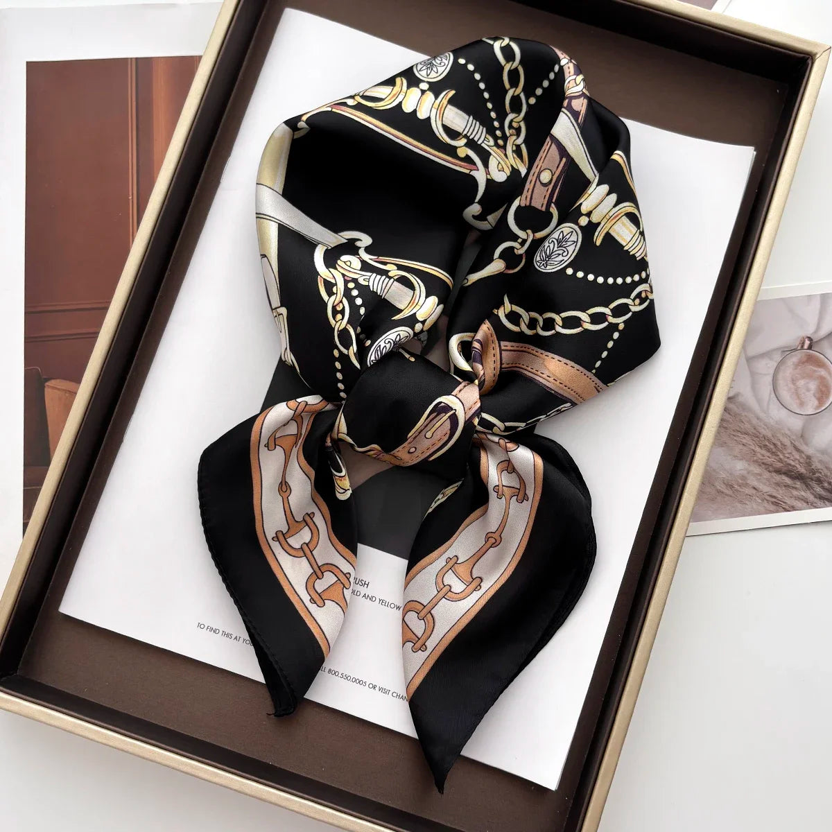 Women's Floral Satin Hair Scarf