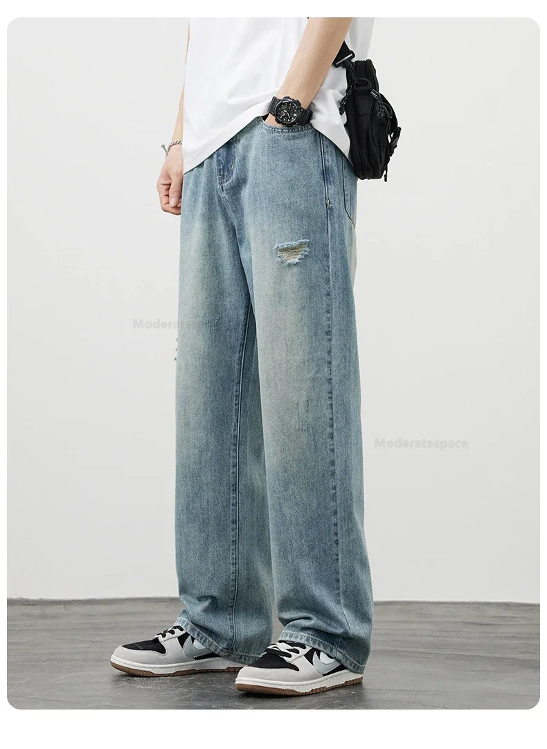 Men's Vintage Baggy Ripped Jeans