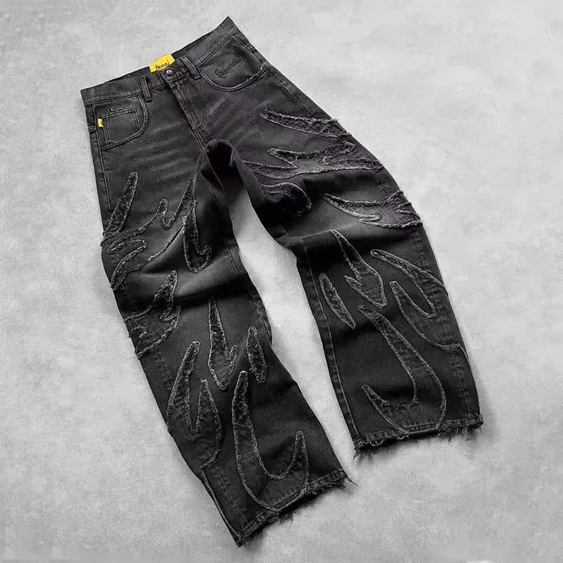 Baggy Graphic Denim Trousers — Streetwear Edition