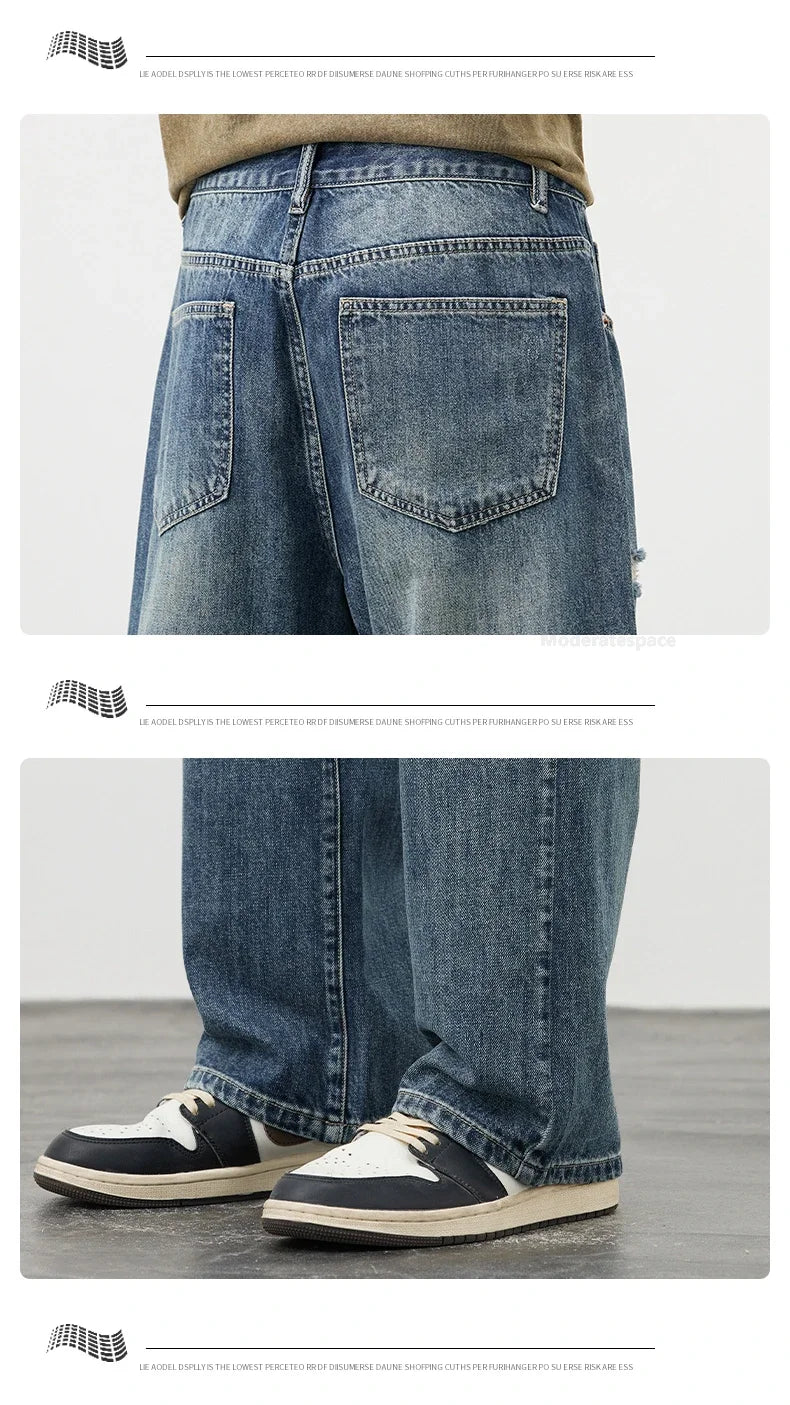 Men's Vintage Baggy Ripped Jeans