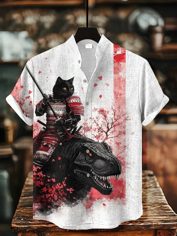 Men's Retro Cat Graphic Shirt