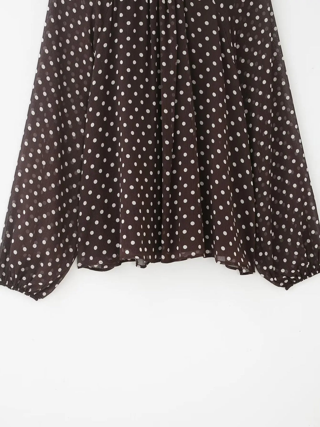 Women's Polka Dot Blouse – Long Sleeve Bow-Tie Neck Elegant Shirt