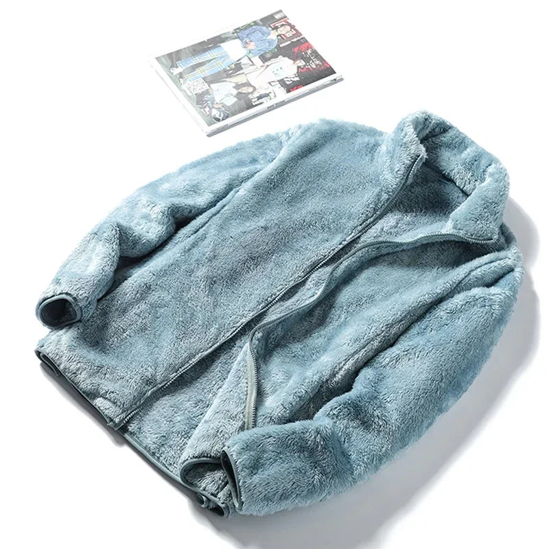 Oversized Polar Fleece Zip-Up Hoodie