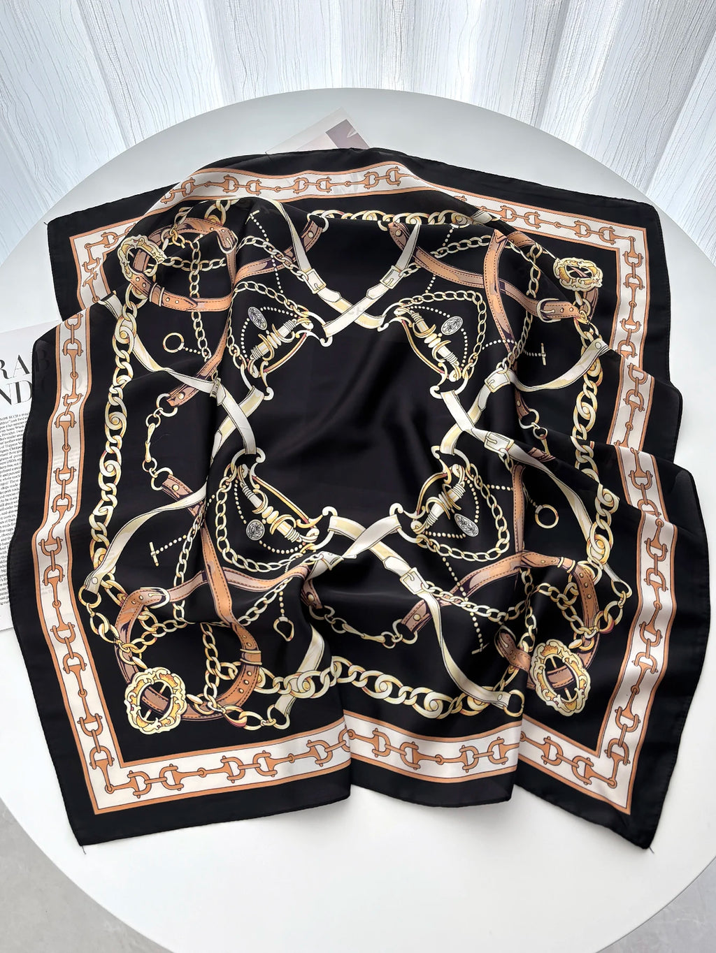 Women's Floral Satin Hair Scarf