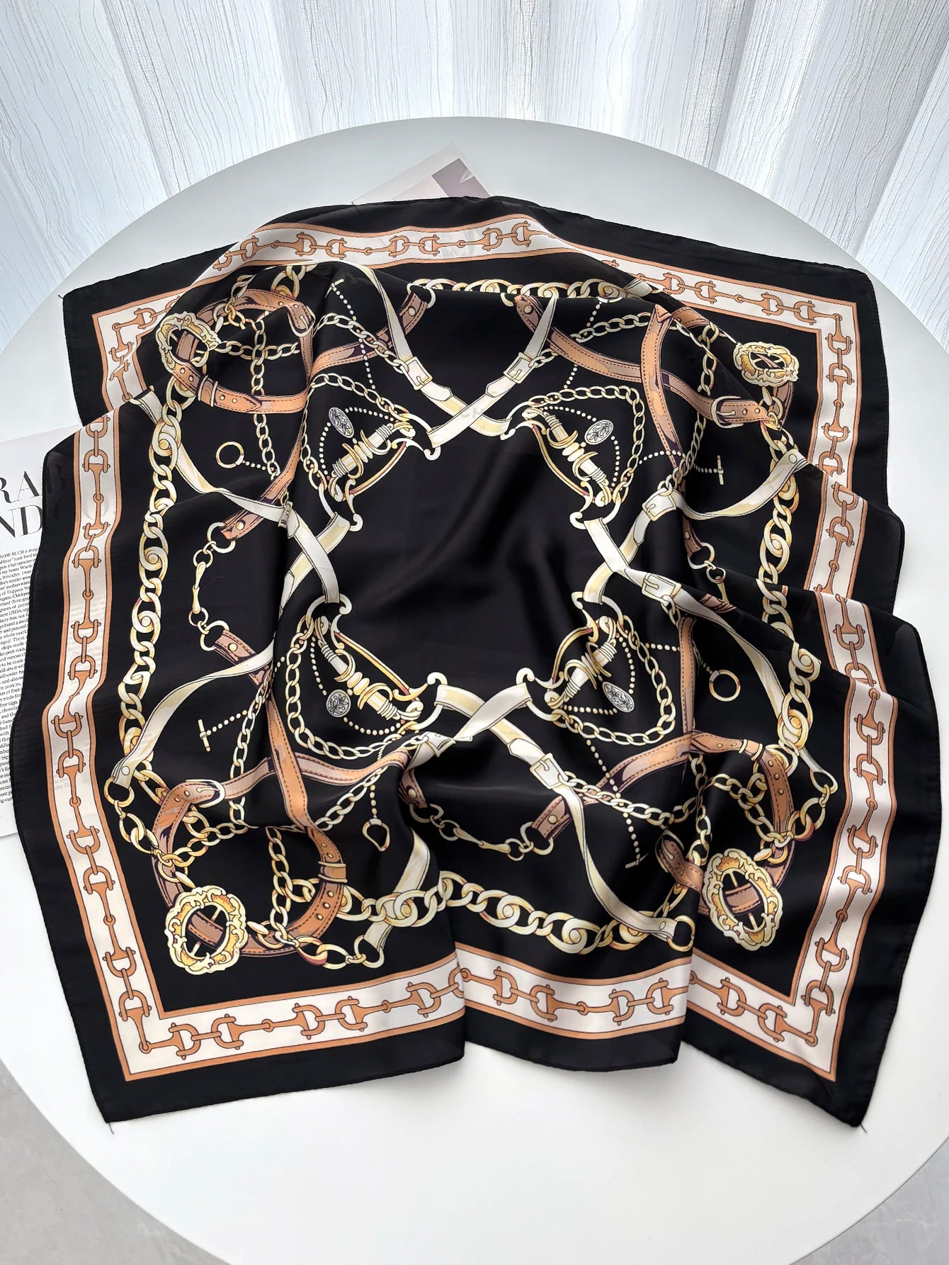 Women's Floral Satin Hair Scarf