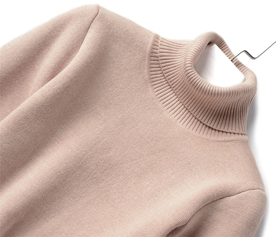 Women's Warm Turtleneck Knit Sweater
