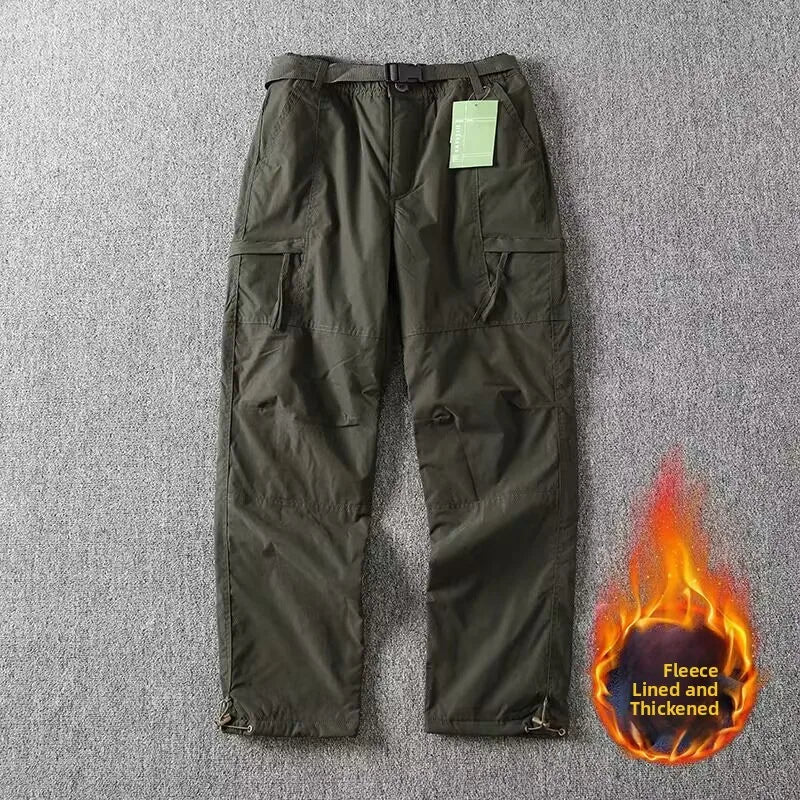 Men's Outdoor Hiking Pants – Fleece Lined, Windproof, Waterproof, Straight Leg