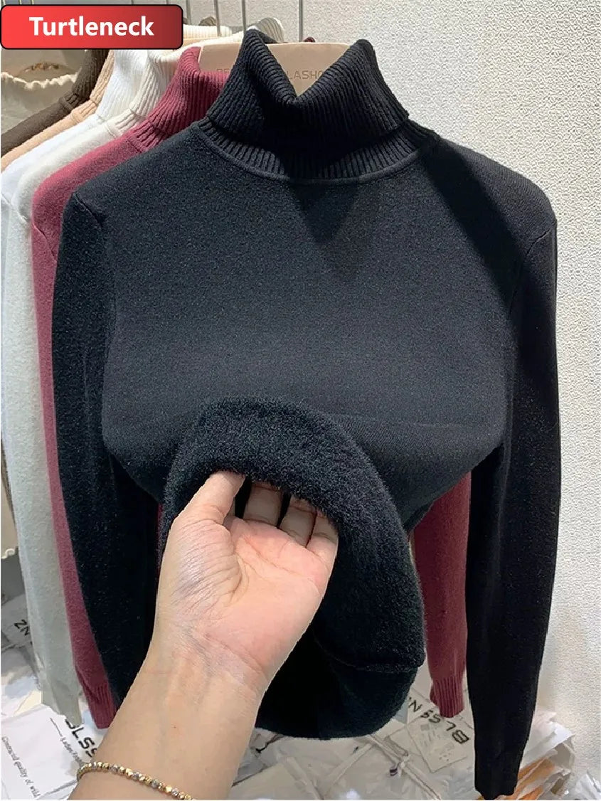 Women's Warm Turtleneck Knit Sweater