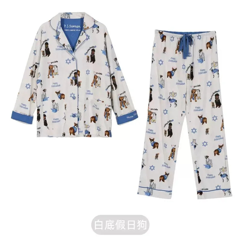 2 Piece Set Pajamas for Women Pj Sets Women 2 Piece Set Outfits 100% Cotton Pajamas for Women Loungwear Set Loose Sleep Homewear