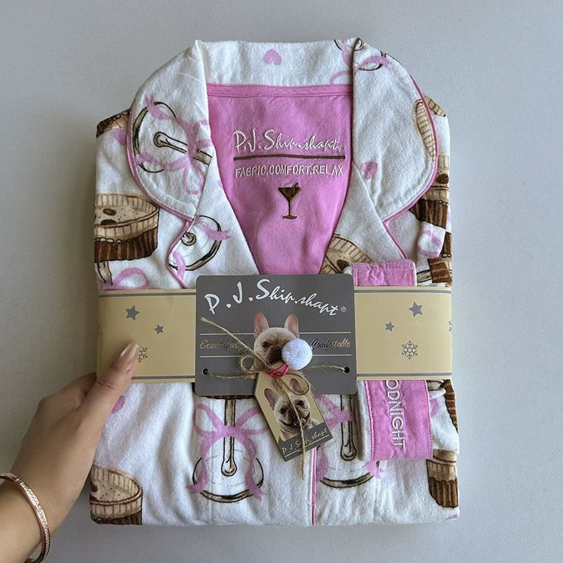 2 Piece Set Pajamas for Women Pj Sets Women 2 Piece Set Outfits 100% Cotton Pajamas for Women Loungwear Set Loose Sleep Homewear