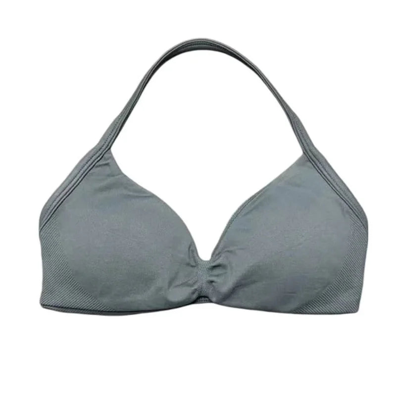 Women's Seamless Halter Sports Bra – High Support, Removable Pads, Gym & Yoga Top