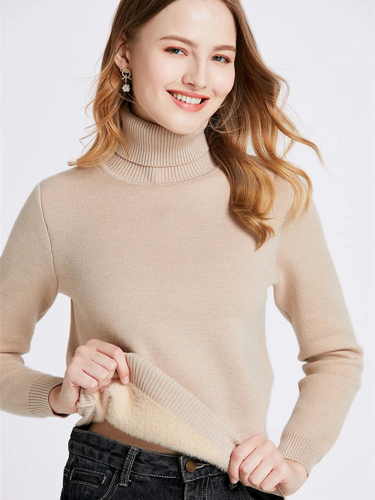 Women's Warm Turtleneck Knit Sweater