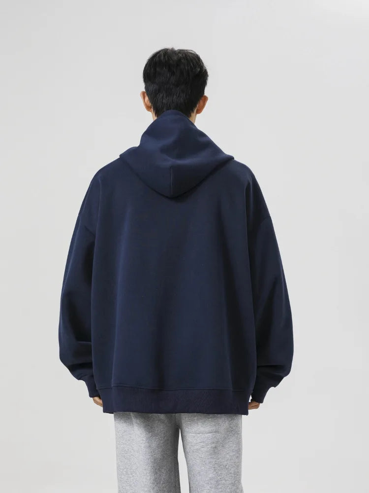 Men's Contrast Zip-Up Heavyweight Hoodie