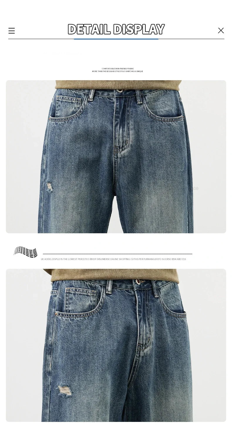 Men's Vintage Baggy Ripped Jeans
