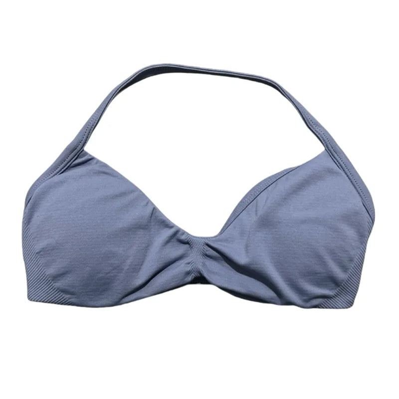 Women's Seamless Halter Sports Bra – High Support, Removable Pads, Gym & Yoga Top