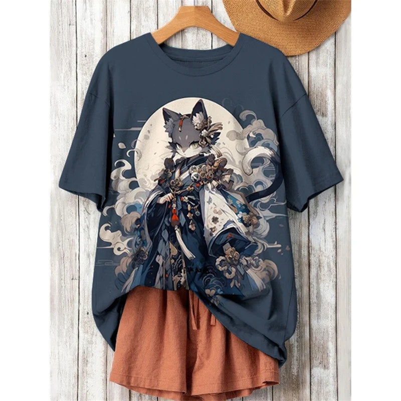 Women's Cat Graphic T-Shirt